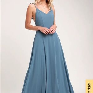 Lulus Meteoric Rise Slate Blue Maxi Dress